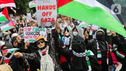 Mereka menyerukan solidaritas terhadap rakyat Palestina. (Liputan6.com/Herman Zakharia)