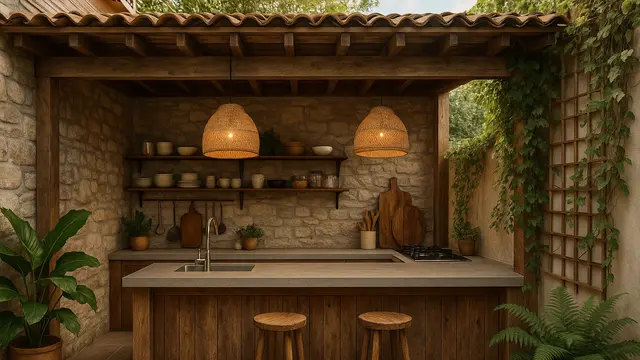 Model Dapur Semi Outdoor Belakang Rumah 2025/Ilustrasi AI