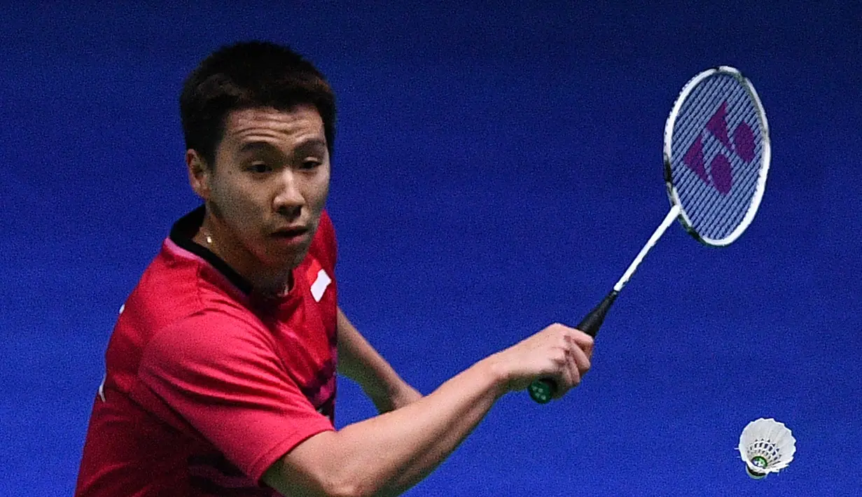 Ganda putra Indonesia, Kevin Sanjaya dan Marcus Gideon saat final All England di Birmingham, Minggu (12/3/2017). Keduanya tahun ini akan berjuang untuk mempertahankan gelar juara All England. (AFP/Justin Tallis)