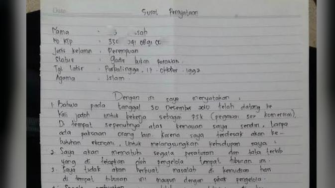 Ini Isi Surat Kontrak Antara Psk Dan Pengelola Kafe Kalijodo
