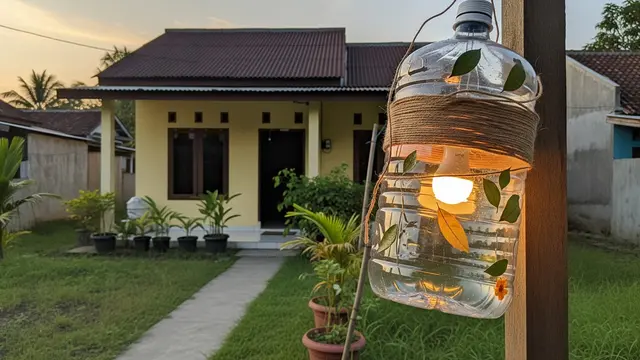 Lampu Hias dari Galon Bekas