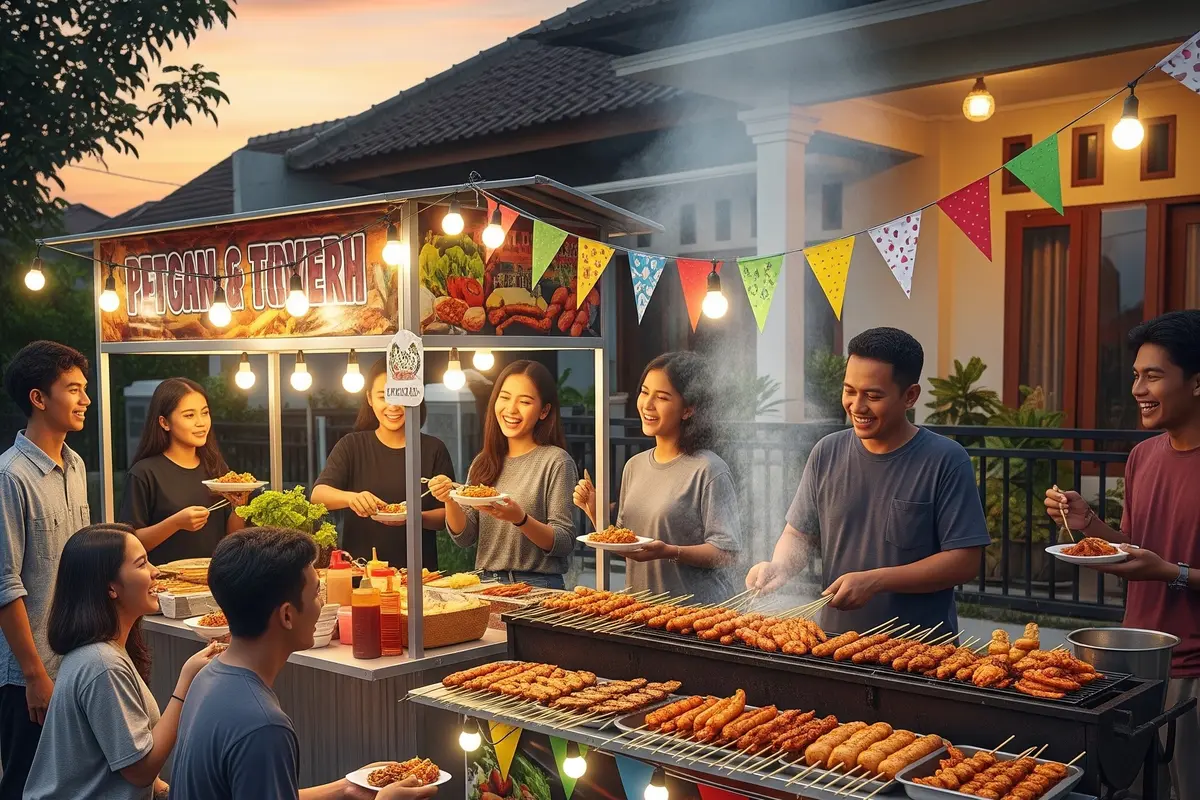 Jualan Aneka Bakaran Depan Rumah yang Ramai Saat Sore Hari dan Disukai Anak Muda (Gemini AI)