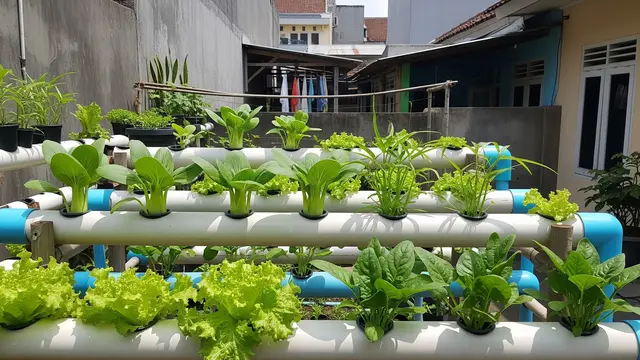 Inspirasi Kebun Sayur IRT Padat Panen untuk Rumah Tipe Sederhana (AI)