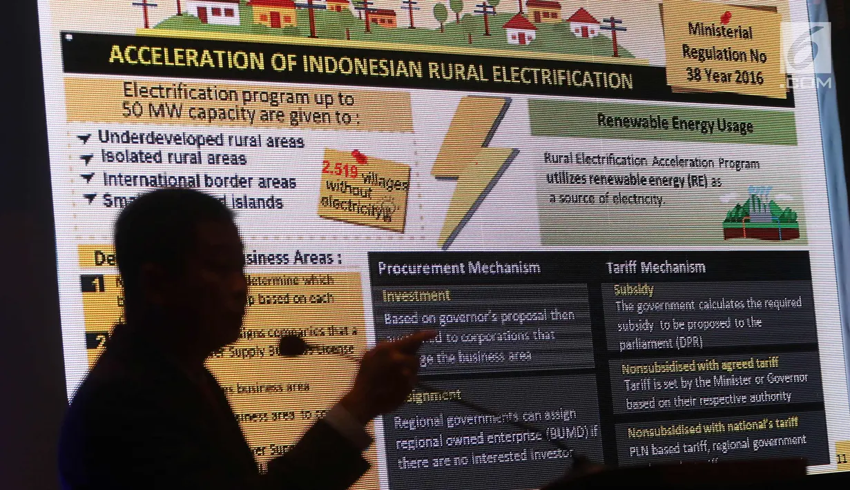 Menteri Energi dan Sumber Daya Mineral Indonesia Ignasius Jonan menyampaikan penjelasan saat menghadiri Transformational Business Day: Indonesia Energy, Gas & Renewables di Jakarta, Rabu (14/3). (Liputan6.com/Arya Manggala)