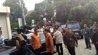 Presiden Jokowi melayat Gubernur Kepri HM Sani yang meninggal di RS Abdi Waluyo (Liputan6.com/ Muslim AR)