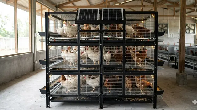 Desain Kandang Ayam dengan Panel Surya Mini. Gemini
