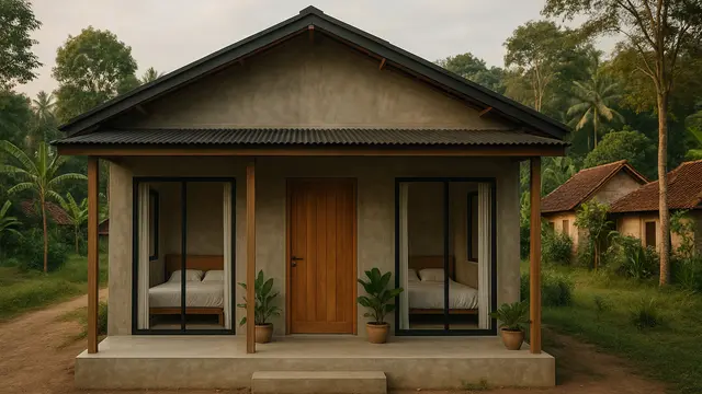 Model Rumah Minimalis 7x10 di Desa dengan 3 Kamar Tidur