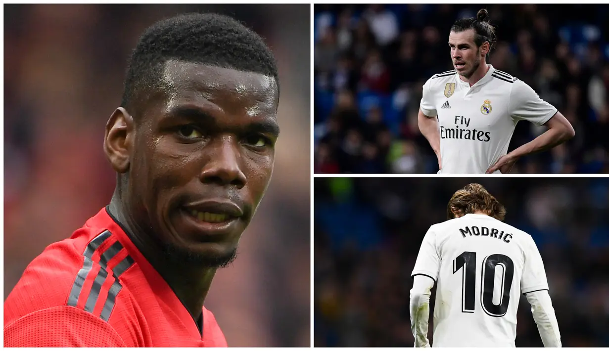 Real Madrid harus menjual sejumlah pemainnya untuk menyeimbangkan neraca keuangan jika ingin mendatangkan Paul Pogba dari Manchester United. Berikut tujuh pemain yang kemungkinan dilego oleh Zinedine Zidane. (Kolase foto AFP)