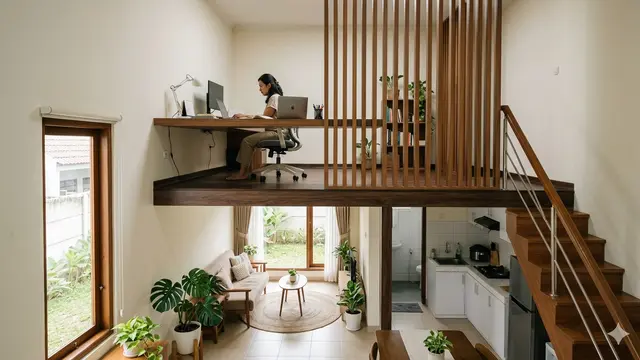 Desain Rumah 1 Lantai Tipe 36 ada Mezzanine