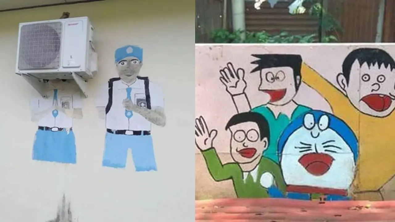 6 Gambar di Dinding Sekolah Ini Kelewat Nyeleneh, Kocak