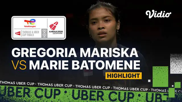 VIDEO: Highlights Piala Uber 2020, Gregoria Mariska Antar Indonesia Unggul 1-0 atas Prancis