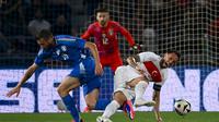 Pertandingan uji coba antara Italia versus Turki hari Rabu (05/06/2024) dini hari WIB. (Alberto PIZZOLI / AFP)