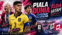 Erling Haaland, Piero Hincapie, Takefusa Kubo di Piala Dunia 2026. (Bola.com/Generated AI)