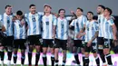 Argentina memastikan diri lolos ke Piala Dunia 2026 usai Bolivia bermain imbang lawan Uruguay. Hasil tersebut membuat Argentina sudah tidak mungkin lagi finis di bawah posisi keenam pada klasemen akhir Kualifikasi Piala Dunia 2026 zona Conmebol. (AP Photo/Gustavo Garello)