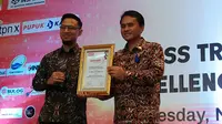 PT Surya Citra Media (SCM) meraih penghargaan The Best Innovation and Business Transformation in Multimedia Industri pada ajang BusinessNews Award (IBA) 2019. (Merdeka.com/Anggun P. Situmorang)