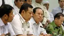 Ketua Umum Partai Persatuan Pembangunan (PPP) Djan Faridz (kedua kanan) mengatakan tindakan M Romahurmuziy membahayakan kerukunan umat beragama, Jakarta, Rabu (3/12/2014). (Liputan6.com/Faizal Fanani)