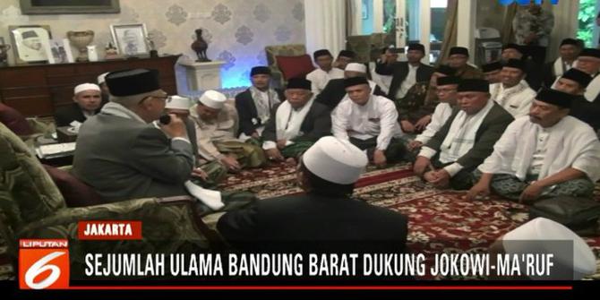 Puluhan Ulama Ponpes Rois Surya PCNU Bandung Beri Dukungan ke Jokowi