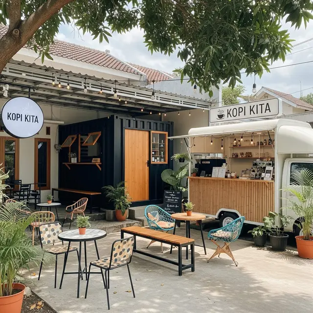 Desain Rumah Type 36 dengan Mini Café di Halaman Depan