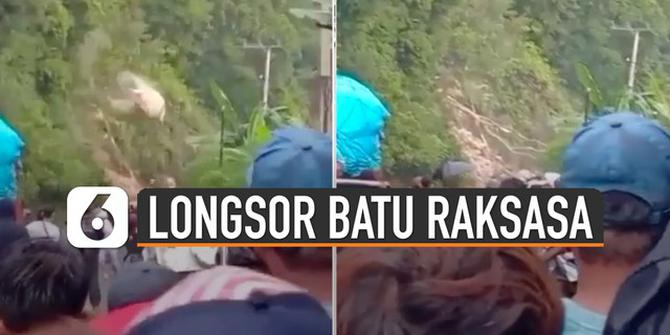 VIDEO: Detik-Detik Longsor Batu Raksasa Efek Gempa Sulawesi Barat