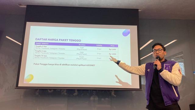 XL Axiata perkenalkan paket internet Teng-Go yang berbasis waktu untuk mengakses aplikasi medsos seperti TikTok, Instagram, YouTube, dan Facebook. (Liputan6.com/ Agustin Setyo Wardani)