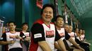 Liem Swie King dan beberapa legenda bulutangkis PB Djarum hadir sebagai juri di audisi kota terakhir di Kudus. Kamis (3/9/2015). (Bola.com/Arief Bagus)