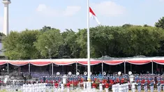 Suasana upacara Peringatan Hari Kemerdekaan ke-71 RI di Istana Merdeka, Jakarta, Rabu (17/8). Upacara ini rutin digelar setiap tahunnya setiap 17 Agustus. (Liputan6.com/Faizal Fanani)