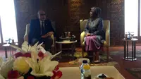Duta Besar Georgia untuk Indonesia, Zurab Aleksidze mendatangi Gedung DPR. (Liputan6.com/Taufiqurrohman)