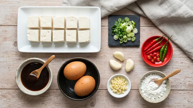 Telur Tahu Kukus Saus Tiram (AI Generated)