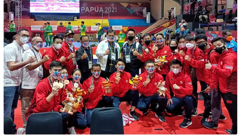 Atlet wushu DKI Jakarta yang berlaga di PON XX Papua 2021