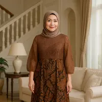 Model Gamis Kekinian untuk Ibu-Ibu Usia 40 Tahun ke Atas (created by AI))