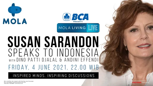 Susan Sarandon di Mola Living Live.
