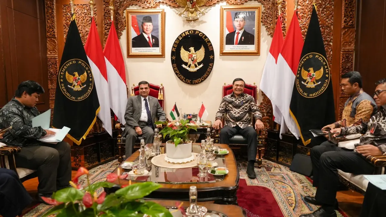 Menko Polkam Djamari Chaniago bertemu Dubes Yordania  untuk Republik Indonesia, H.E. Sudqi Al Omoush.