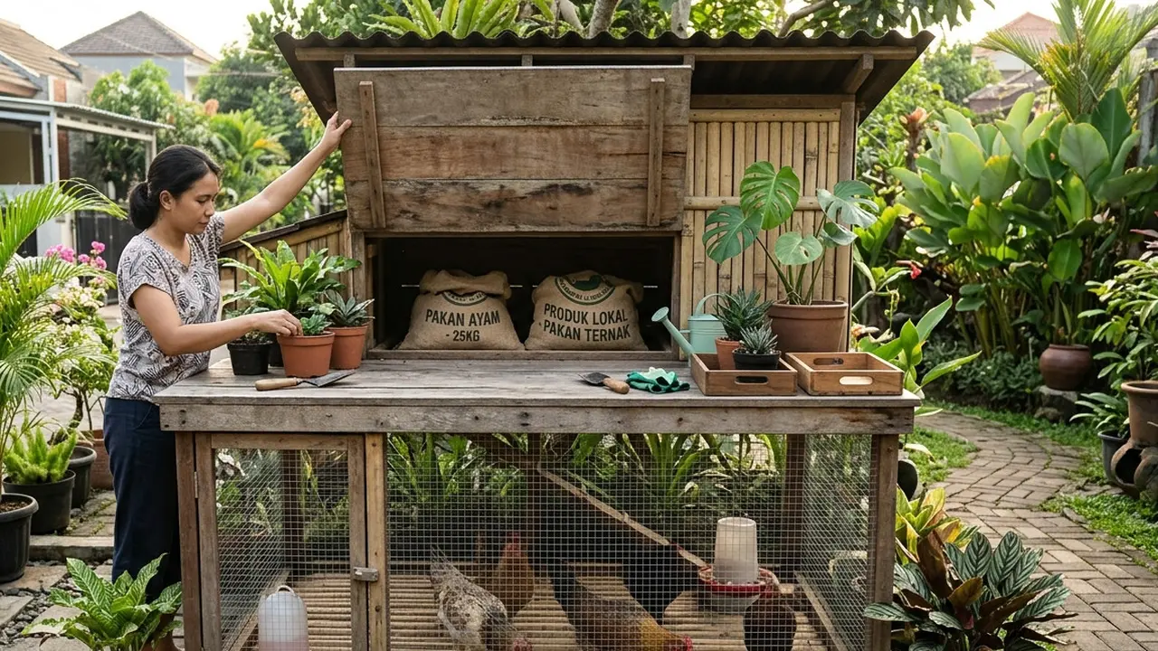 Kandang Ayam Multifungsi Sekaligus Tempat Penyimpanan Pakan