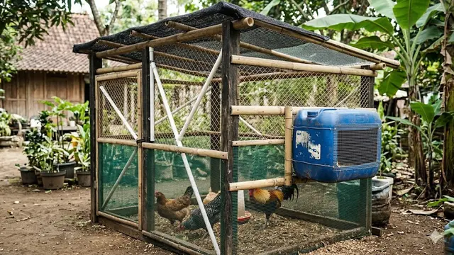 Cara Membuat Kandang Ayam Mini dari Jaring