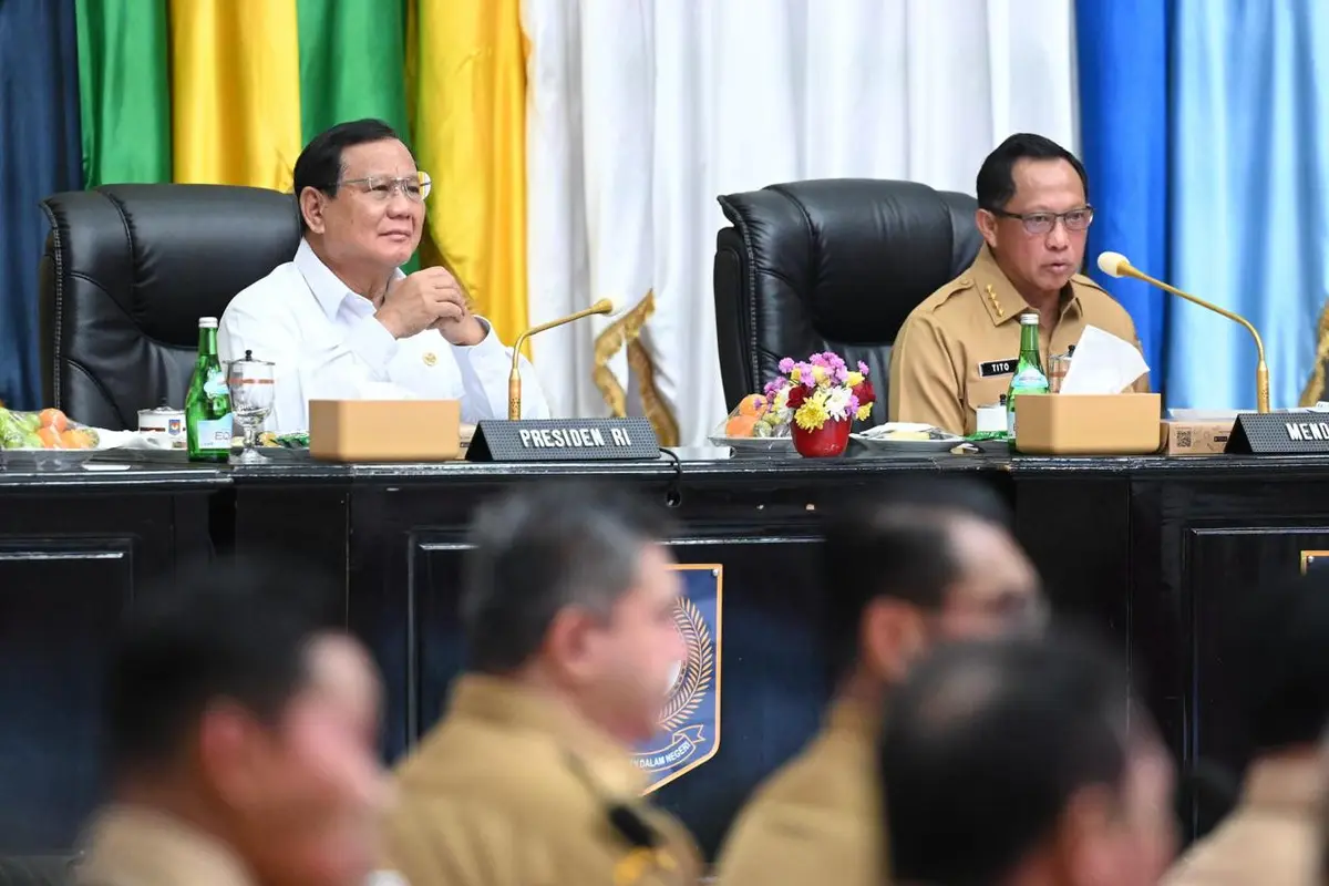Presiden Prabowo Subianto bersama Mendagri Tito Karnavian Pimpin Rakornas Pengendalian Inflasi
