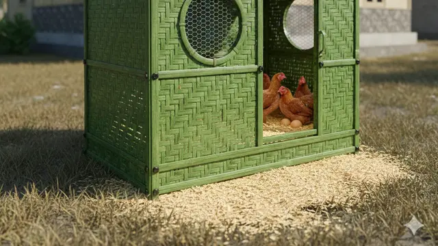 Model Kandang Ayam untuk 5 Ekor di Rumah Kecil. AI
