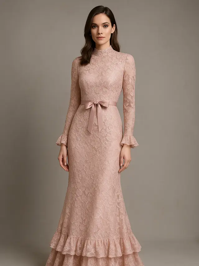 7 Model Dress Brokat Modern Panjang 2025 yang Mewah dan Elegan, Tampil Menawan di Setiap Acara