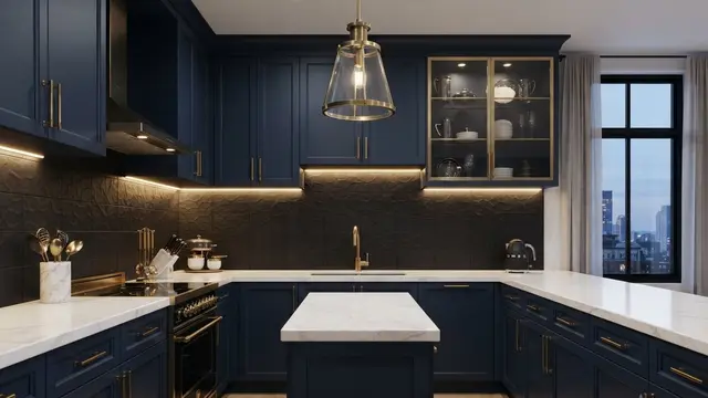 Kombinasi Warna Kitchen Set dan Backsplash yang Elegan