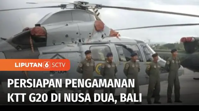 Sebanyak 13 helikopter dan empat pesawat tempur milik TNI disiagakan untuk pengamanan puncak KTT G20 di Nusa Dua, Bali. Bagian alutsista TNI itu juga dipersiapkan untuk mengantisipasi situasi darurat, termasuk mengevakuasi para delegasi.