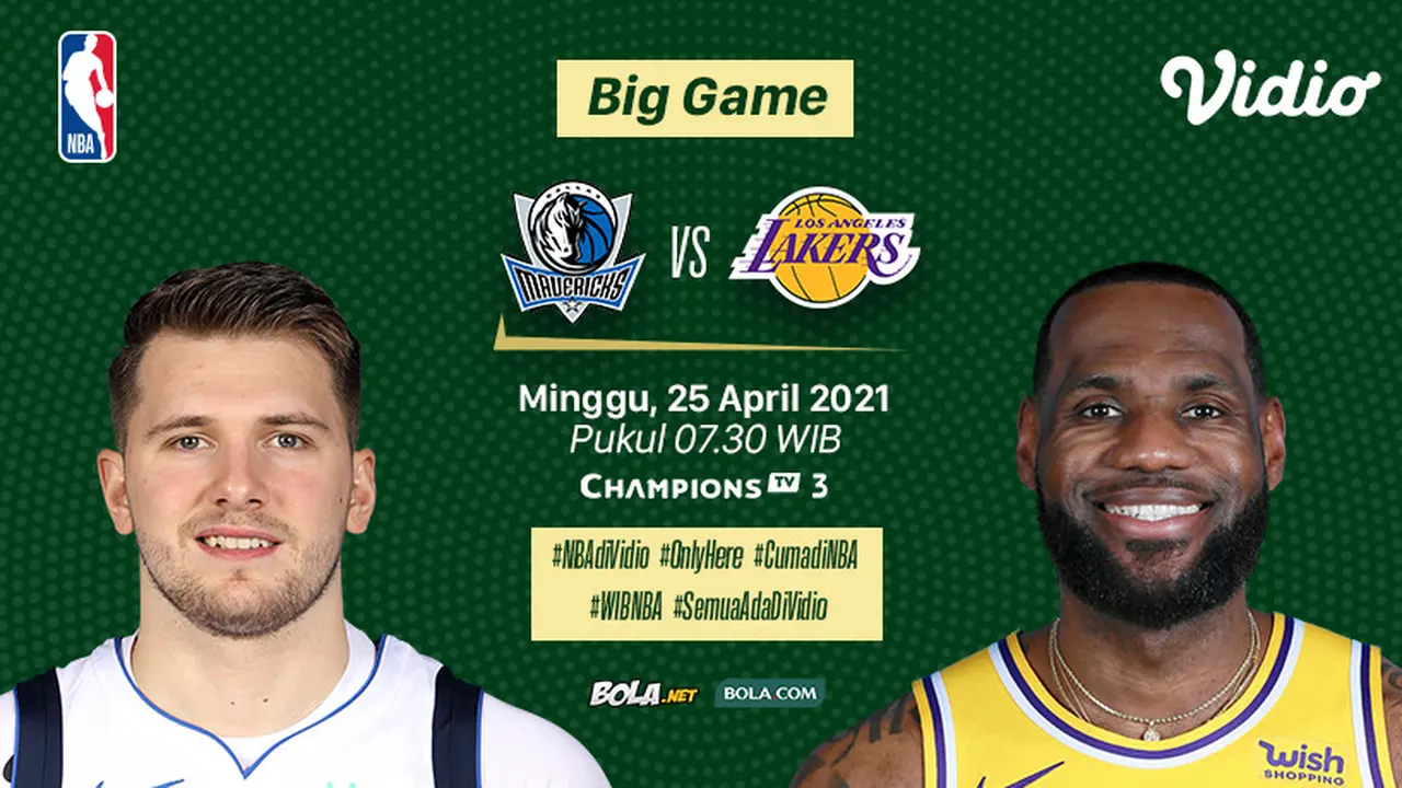Streaming NBA Minggu 25 April 2021 di Vidio