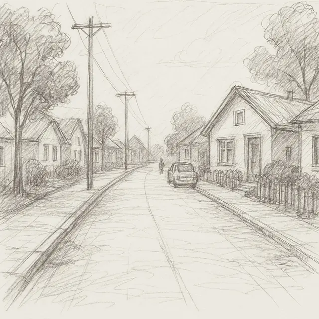 Sketsa Gambar Lingkungan Sekitar Rumah (Foto: ChatGPT)