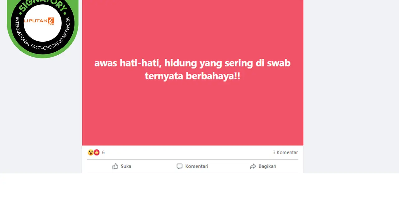 Klaim swab test berbahaya