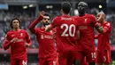 Liverpool. Mohamed Salah dan kawan-kawan tercatat belum terkalahkan dalam 12 laga terakhir di Premier League musim 2021/2022 sejak pekan ke-21 (2/1/2022) hingga pekan ke-32 (10/4/2022). Total The Reds menorehkan 10 kali kemenangan dan 2 hasil imbang. (AFP/Paul Ellis)