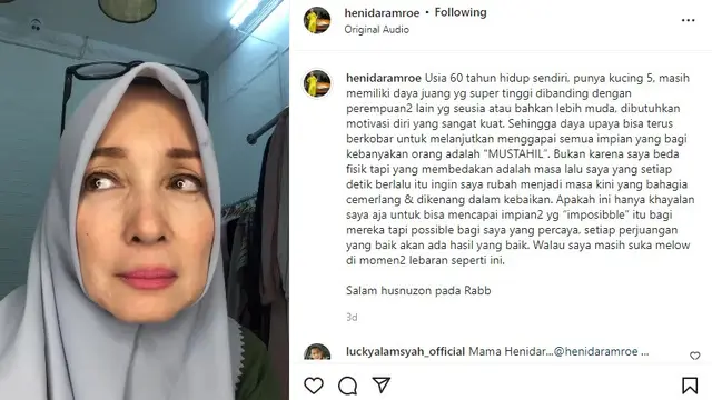 Henidar Amroe (Foto: Instagram @henidaramroe)