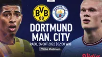 Link Live Streaming Liga Champions : Dortmund Vs Man City di Vidio, Rabu 26 Oktober 2022. (Sumber : dok. vidio.com)