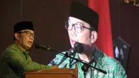 Gubernur Jawa Barat Ridwan Kamil menghadiri pembukaan Musyawarah Daerah ke - 13 Gapensi Jabar, di Hotel Preanger, Kota Bandung, Jumat (28/5/2021) malam. (Foto: Rizal/Biro Adpim Jabar)
