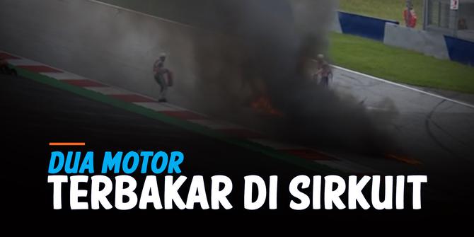 VIDEO: Ngeri, Detik-Detik Dua Motor Terbakar di Sirkuit MotoGP Styria 2021