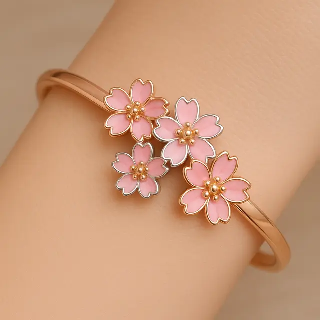 Model Gelang Emas dengan Motif Flora (Foto: ChatGPT)