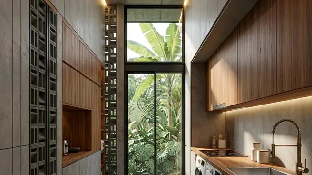 Model Dapur Sempit yang Bisa Muat Area Cuci dan Masak