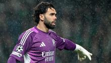 Kiper Arsenal David Raya pada pertandingan leg 1 perempat final Liga Champions 2025/2026 melawan Sporting, (PATRICIA DE MELO MOREIRA / AFP)